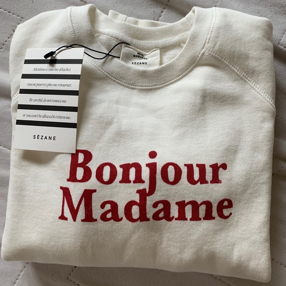 NWT Sezane Bonjour Madame Sweatshirt S - Picture 4 of 5